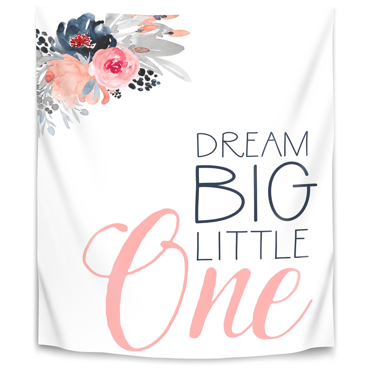 Dream Big Navy Floral by Wall + Wonder  Wall Tapestry - Americanflat